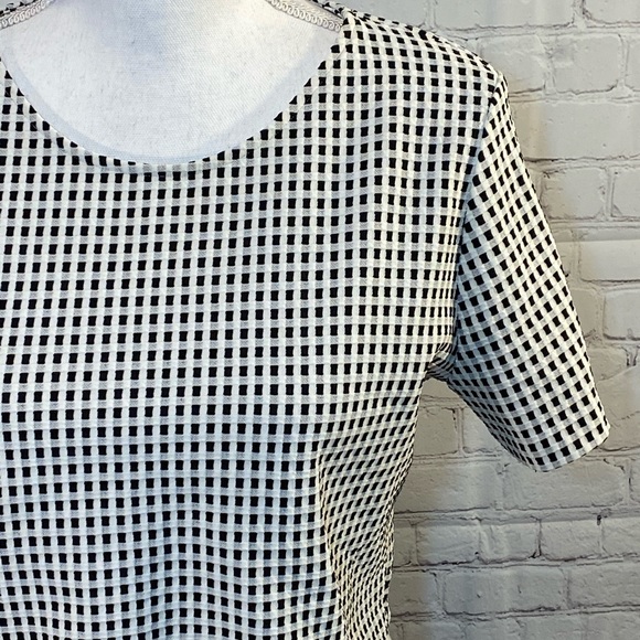 BAR III T-Shirt Cropped Black & White Checked-XL - Picture 2 of 3